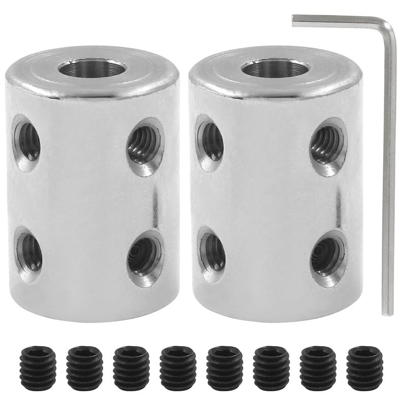 BokWin 2 Pcs Bore Rigid Coupling Set 6mm to 10mm Shaft Coupler Connector Steel 45 Coupler Rigid Couplings for 3D Printers Motor Accessories - Image 1